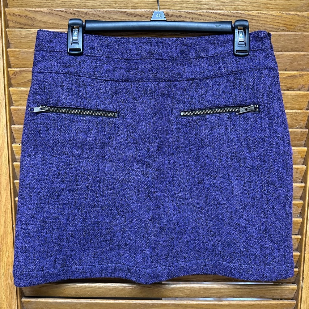 Brooklyn Industries Purple & Black Tweed Mini Skirt